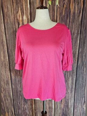Ann Taylor Factory Puffed Shoulder Cinched Sleeve Tee Size XXL